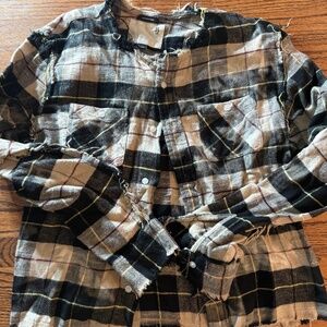 R13 oversized plaid flannel shirt